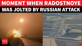 Like An Earthquake Moment Radostnoye Was Shaken By Fierce Russian Strike Dramatic Footage