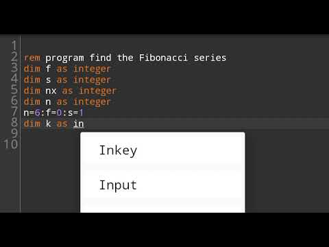 qbasic program to find the Fibonacci series of any number #qbasic #basic #programming