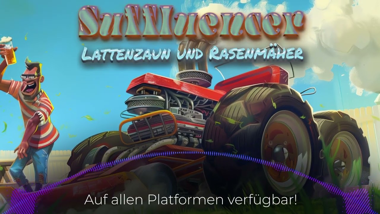 Suffluencer - Lattenzaun und Rasenmäher