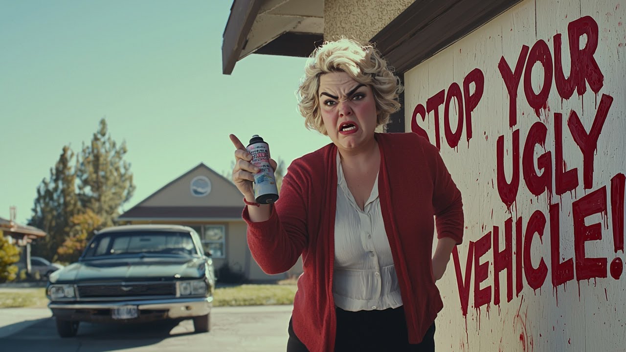 Karen Paints Threatening Messages on an Elder’s Garage, Raving “Stop Your Ugly Vehicle!”