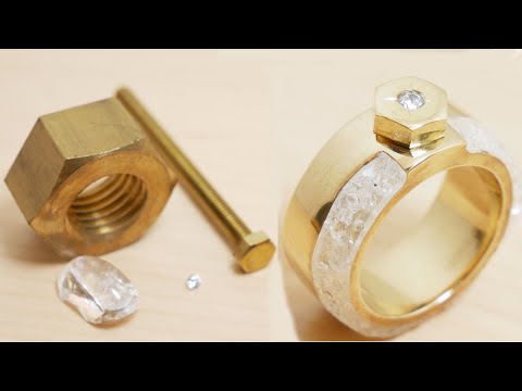 【最高級】ダイヤモンド&水晶&ナット&ボルトからハイジュエリーな指輪を作る！/Make a high jewelry ring!