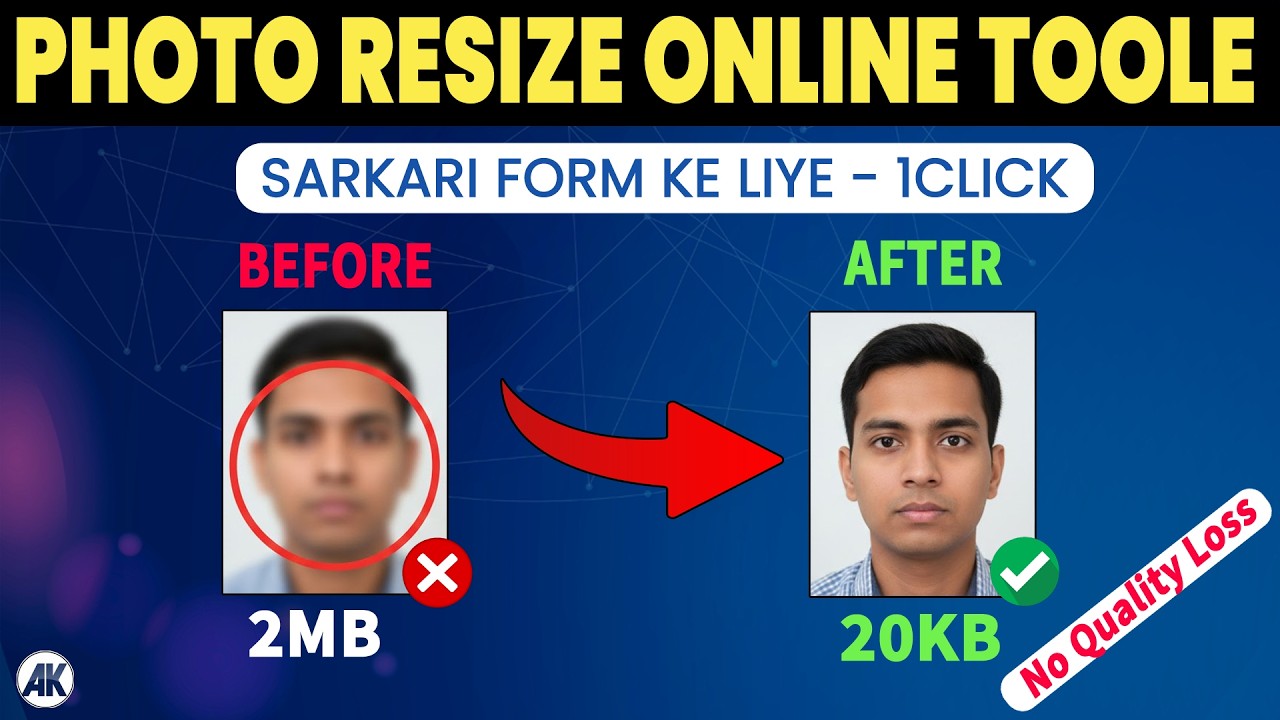 Form Photo Size Online Form ke liye Photo Resize kaise kare | How to Set Custom Image ...