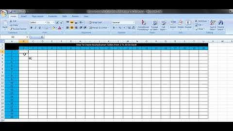 How To Create Multiplication Tables Of 1 To 20 On Excel