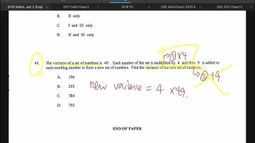 DSE Math CP 2016 P2 Q45 (Change in variance)