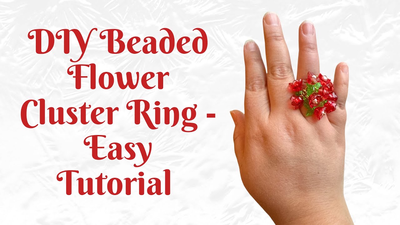DIY Beaded Flower Cluster Ring - EASY TUTORIAL