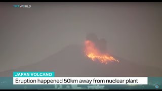 japan's sakurajima volcano erupts 50km away from nuclear plant