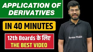 APPLICATION OF DERIVATIVES in 40 Minutes | BEST for Class 12 Boards screenshot 3