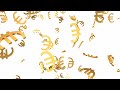 Shiny Golden Euro Signs Falling Down in Slow Motion 3D Animation 4K DJ Visuals Loop Background