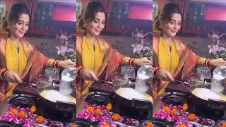 Arti Singh cooking Mango Halwa for Pehli Rasoi at Sasural After her Wedding