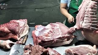HALF CARCASS DEBONING EASY STEP BY STEP BUTCHER SKILLS #skills #debone #PORK #TRENEING