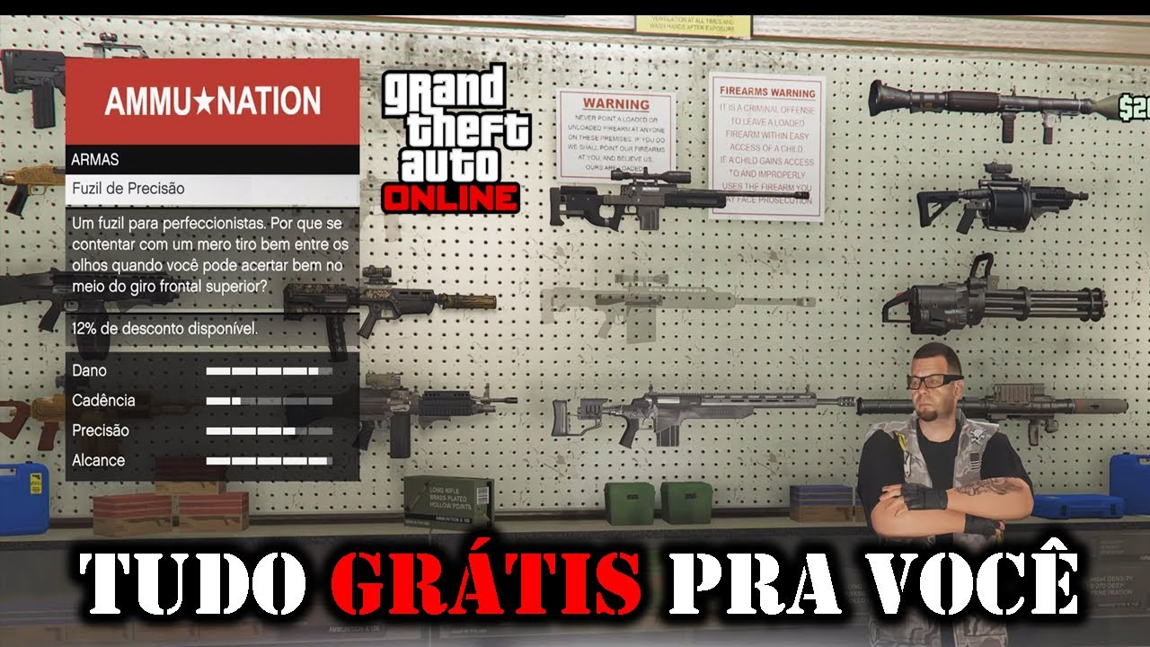 🔴 GTA V ONLINE - COMO TER TODAS AS ARMAS DA AMMUNATION GRÁTIS