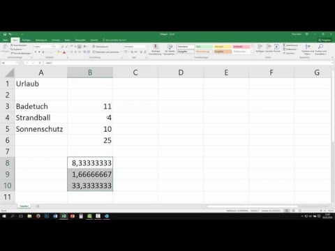 Excel: addieren, subtrahieren, multiplizieren & dividieren - Grundrechenarten [Grundkurs, lernen]