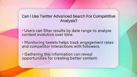 Can I Use Twitter Advanced Search For Competitive Analysis? - Everyday-Networking