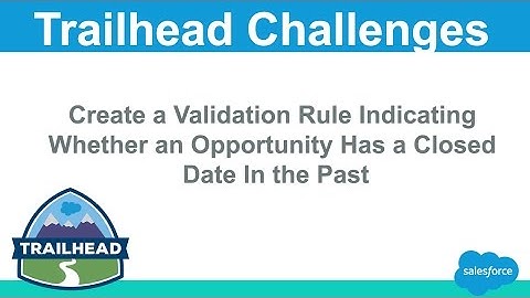 Create a validation rule indicating whether an opportunity has a closed date in the past