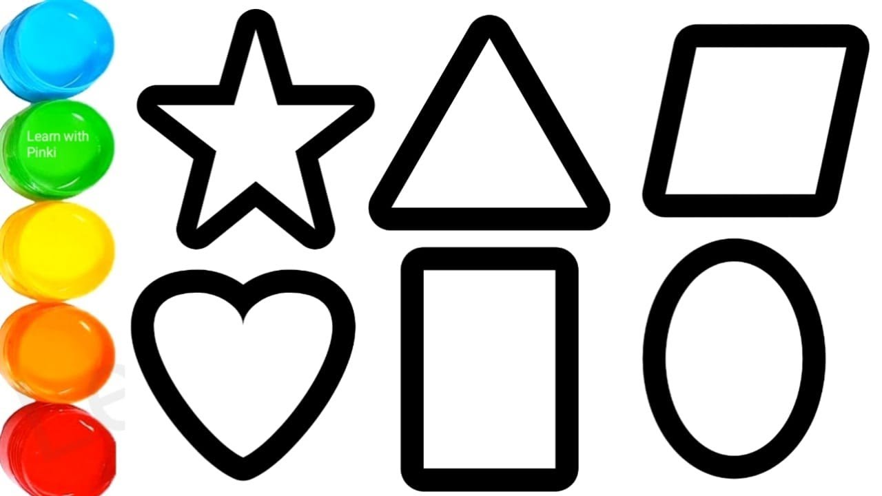 Shapes drawing for kids , learn 2d shapes , colour for toddlers ...