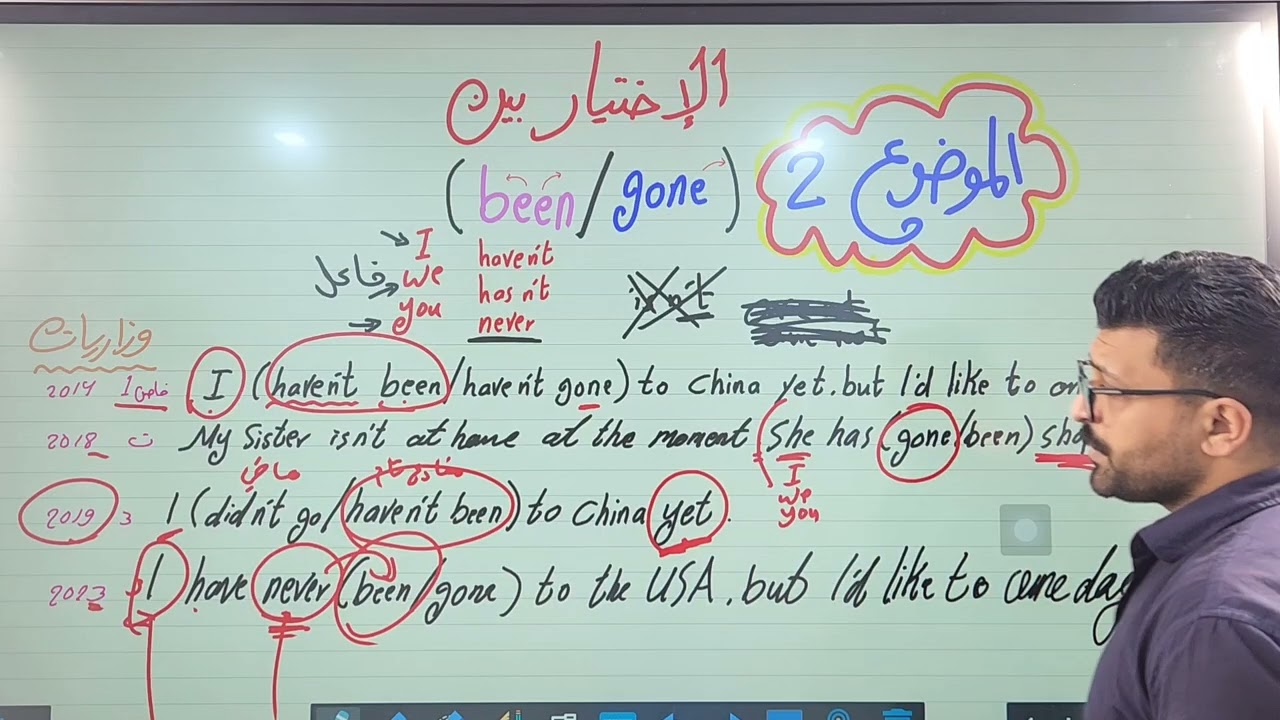 يونت الخامس || الحلقه 4 || الفرق بين gone وbeen || المنهج الجديد