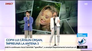 Daria şi Raris Crişan, copiii lui Cătălin Crişan, prima melodie împreună, la Antena 3