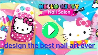 Design the best nail art ever//Let's Play Hello Kitty Nail Salon// Aatya's World screenshot 1
