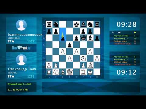 видео: Анализ шахматной партии: Олександр Ткач - Juannncuuuuuuuuuk, 1-0 (по ChessFriends.com)