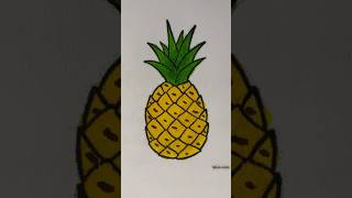 Simple to colouring a pineapple 🍍 #shorts #ytshorts #art #coloring #artandcraft #pineapple