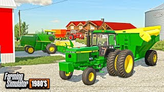 1980'S OAT HARVEST! NEW JOHN DEERE 4755 & JD 7700 COMBINE! (80'S ROLEPLAY)