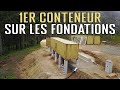 COMMENT PLACER UN CONTENEUR SUR LES FONDATIONS - LIVRAISON GRUE AUTOCONSTRUCTION MAISON EN CONTAINER