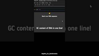 🧬 Calculate DNA GC Content in One Line of Python! | Bioinformatics Shorts #bioinformatics #python