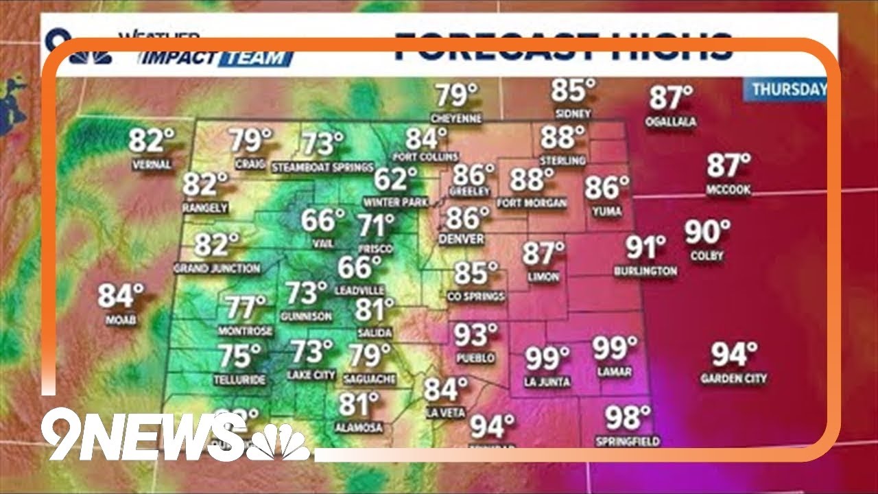Denver weather | Cooler Thursday, scattered showers possible - YouTube
