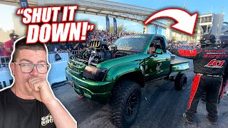 Aussie Burnout Car Setting FIRE ALARMS Off At SEMA With @LUXIFER