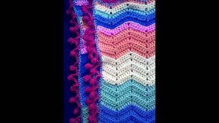 How to Crochet Pompom Border | Crochet Pompom Edging | Pompom Border | Pompom Edging | Easy Pompom