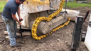 REPLACING TRACK RAIL ON DOZER