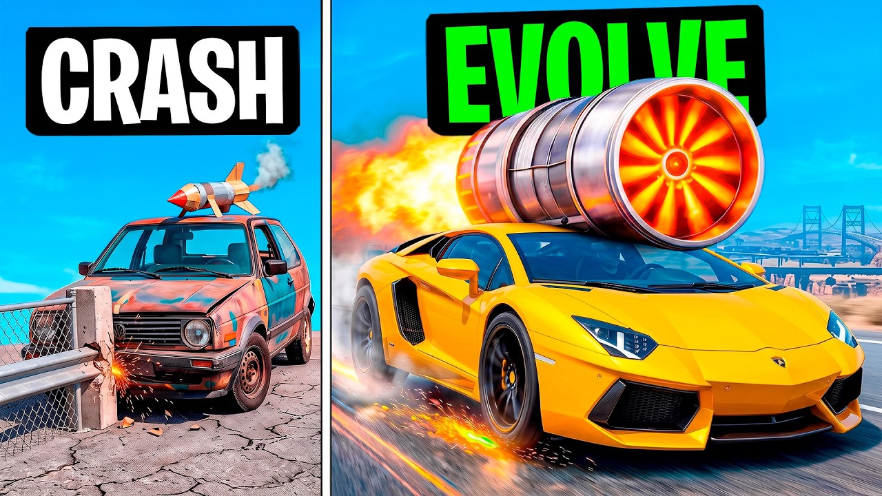 Every Time I Crash, My Rocket Car EVOLVES in GTA!