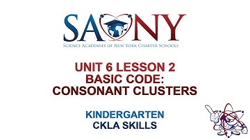 Kindergarten CKLA Skills - Unit 6 Lesson 2 Basic Code: Consonant Clusters