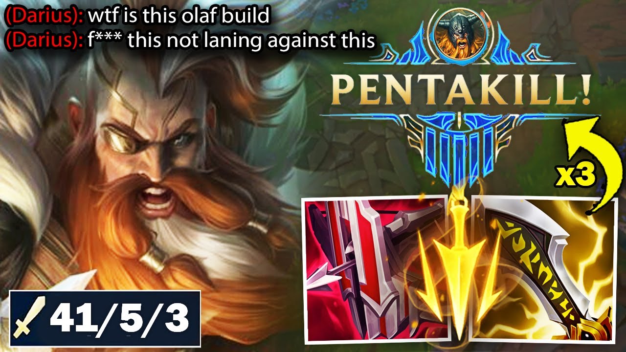 I tried this Crit Olaf build and it's actually OP i a Triple Pentakill wtf - YouTube