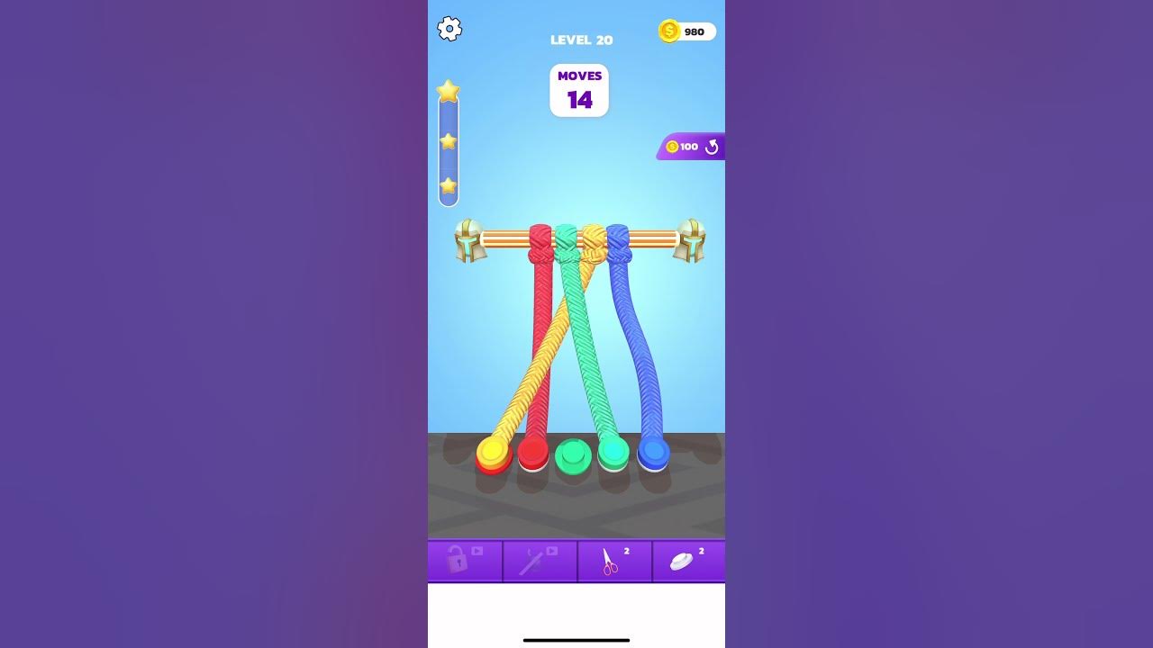 Tangle Master 3D 🧶 untangle rope game level 20 YouTube