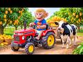 Monkey Farmer Drives Tractor to Harvest Mangoes &amp; Saves a Virus-Infected Dairy Cow in CHAOTIC Farm!