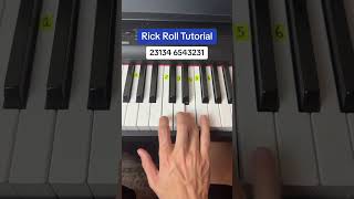 Rick Roll Easy Piano Tutorial #meme #piano #tutorial