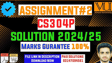 CS304P Assignment No 2 Solution 2024 | CS304P Assignment 2| CS304P Solution |