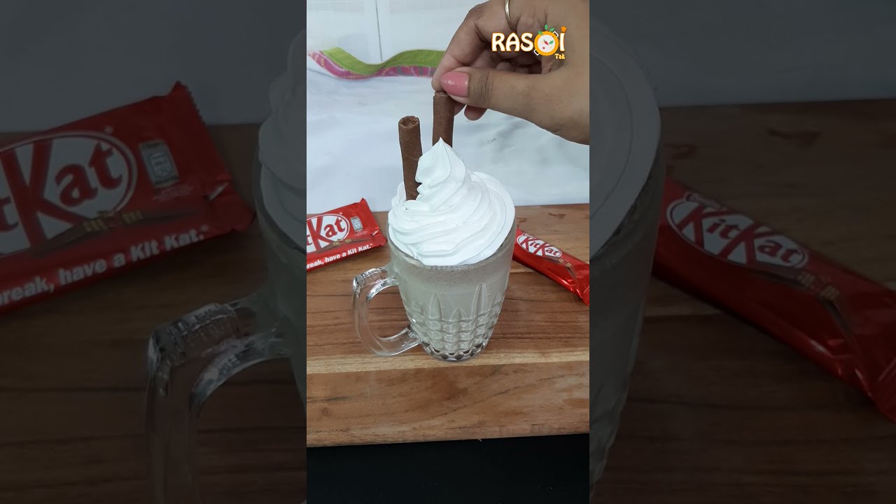 kit kat milkshake recipe, Indian kit kat milkshake with ice cream, kitkat  shake