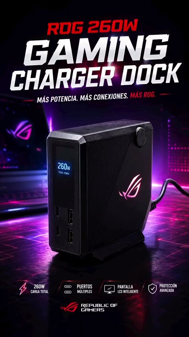 ASUS ROG presenta su BRUTAL DOCK de 260W 🔥 | Gamescom 2026 #Shorts