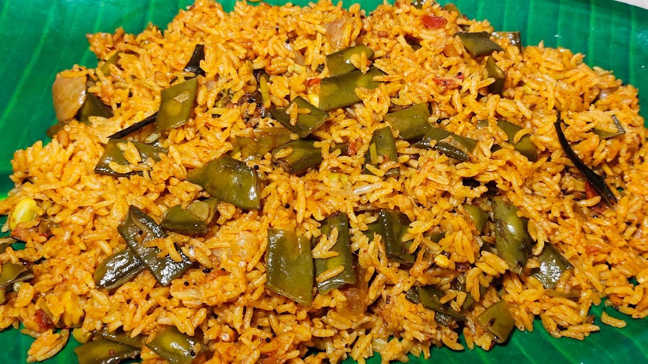 Broad Beans Rice Recipe Avarakkai Sadam Recipe Easy lunch Box