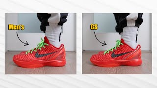 Which One Should You Buy? GS vs Men's Kobe 6 Reverse Grinch Comparison + Sizing + On Foot