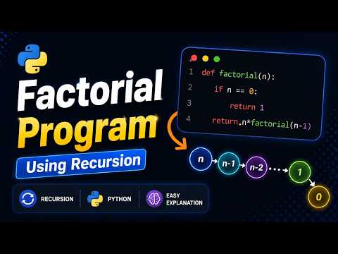 04: Factorial Program Using Recursion in Python | Step-by-Step Explanation