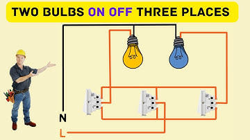 Two bulbs on off three places || staircase wiring using 2 way switch