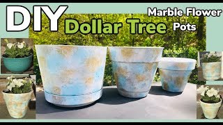 Dollar Tree DIY Marble Flower Pots 2019