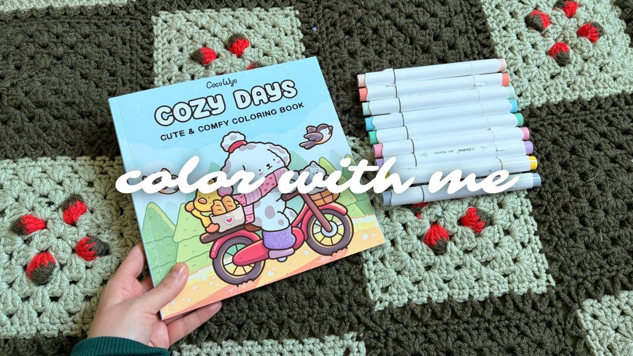 cozy ASMR marker coloring in cotton candy stand💕✨ | Relaxing & Aesthetic Coloring