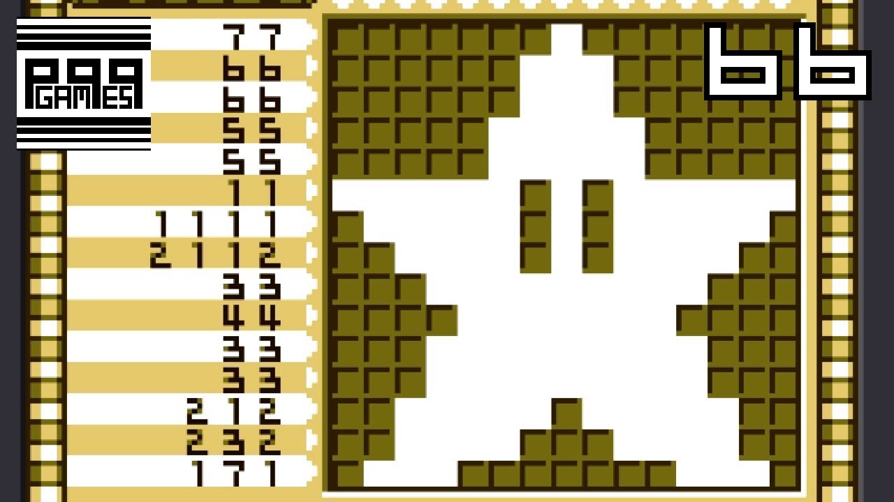 (66 / 193) Mario's Picross [GameBoy] [No Hints] : Kinoko Picross 1B (Star)