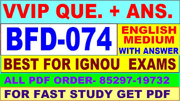 BFD 074 important questions with answer in English | bfd 074 Previous Year Question Paper