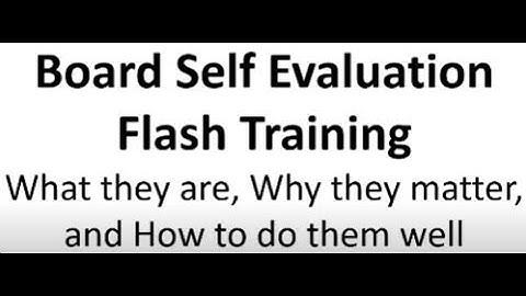 MABE Board Self Evaluation Flash Training