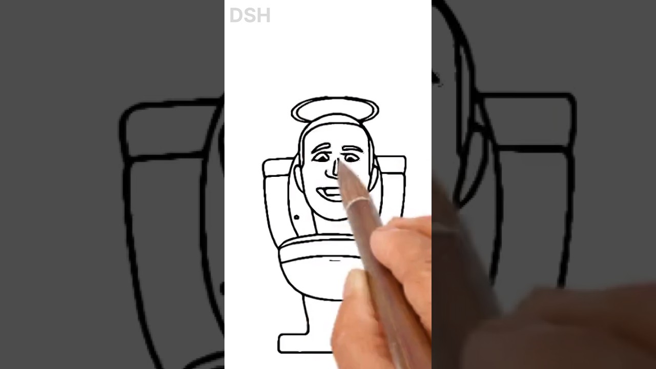 Skibidi holy toilet easy drawing 